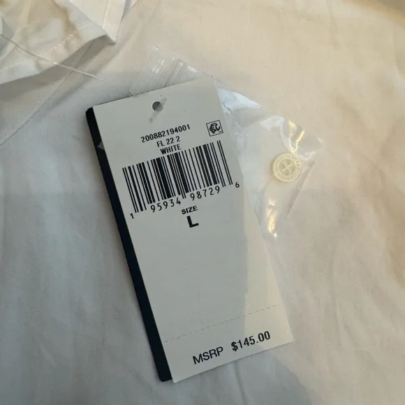 NWT Lauren Ralph Lauren Women’s White Button Down Shirt Ruffled Collar & Sleeves - Picture 7 of 10